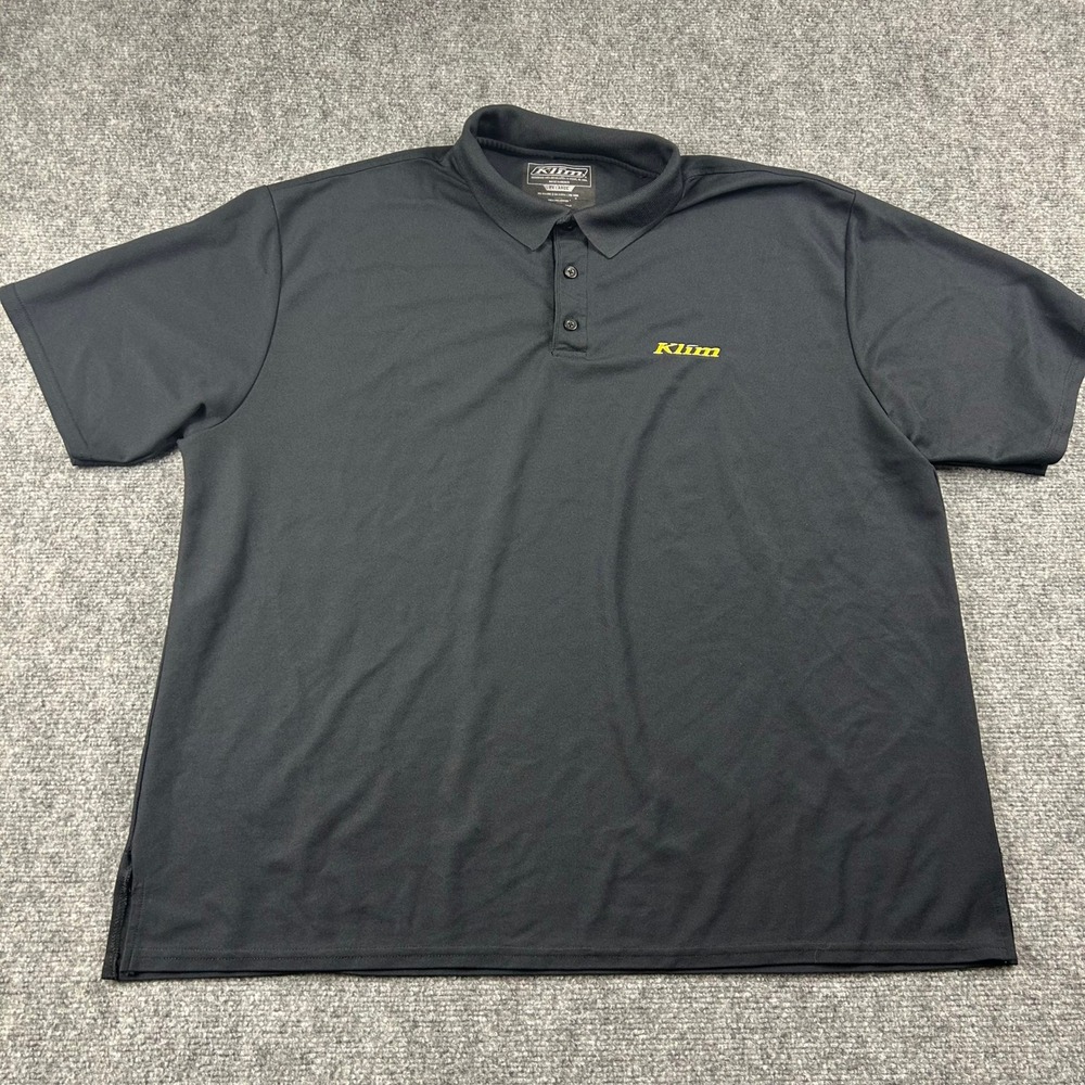 Klim Polo Shirt Mens 2XL Black Short Sleeve Performance Polyester Activewear